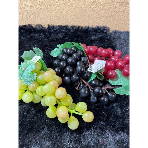 Artificial Decorative Grape Clusters Set Of 3 - Allstate Flora  Craft Grapes - Picture 1 of 6